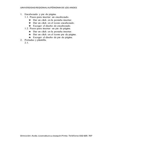 Encabezado y pie de página