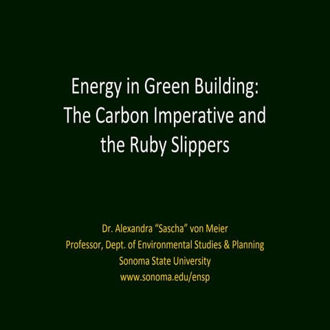 Energy  the carbon imperative - short version