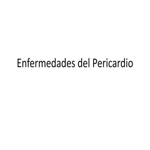 Enfermedades del pericardio