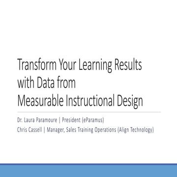 Transform Your Learning Results with Data from Measurable Instructional Design