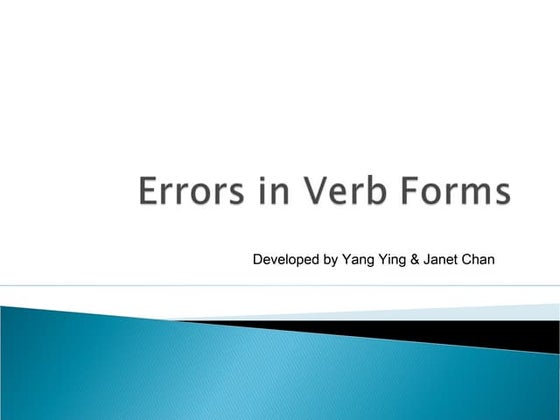 Errors in verb forms