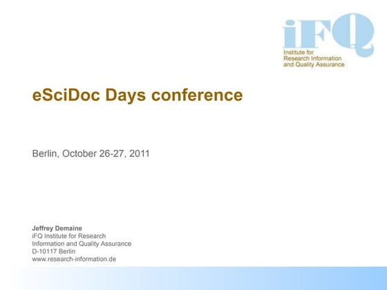 E scidocdays review