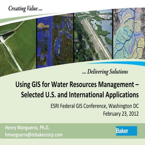 Using GIS for Water Resources Management – Selected U.S. and International Ap...