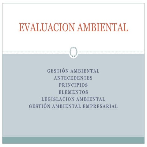 Evaluacion ambiental.