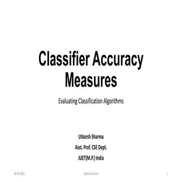 Evaluating classification algorithms