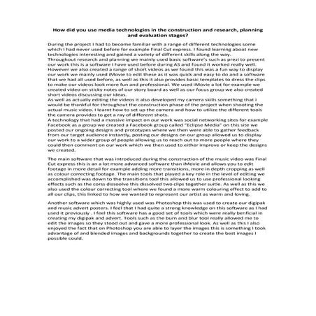 Evaluation Question Four