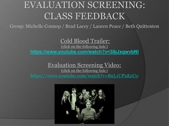Evaluation screening feedback