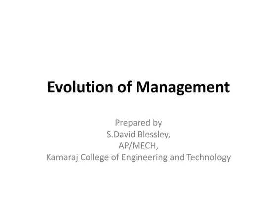 Evolution of management thought