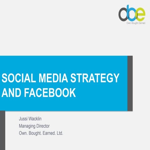 Social Media Strategy & Facebook
