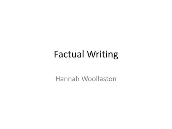 Factual writing guide analysis