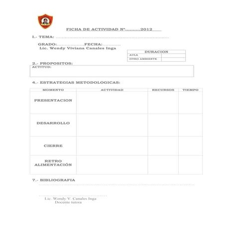 Ficha de actividad  tutorial