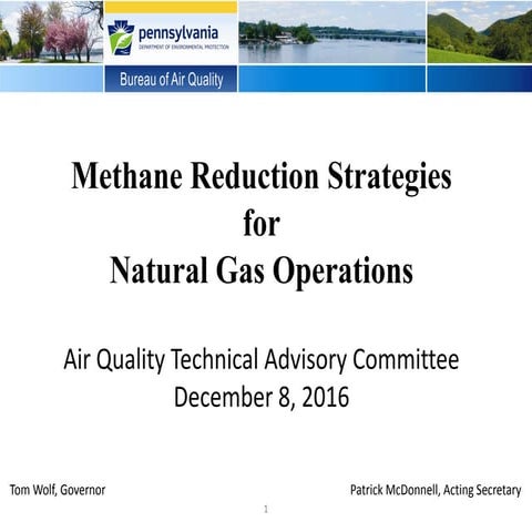 PA DEP: Methane Reduction Strategies for Natural Gas Operations