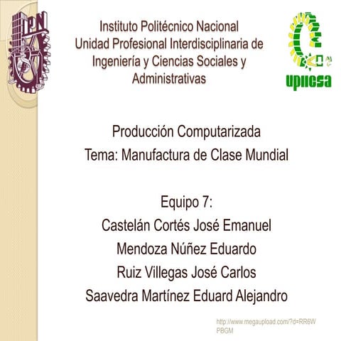 Final Manufactura De Clase Mundial