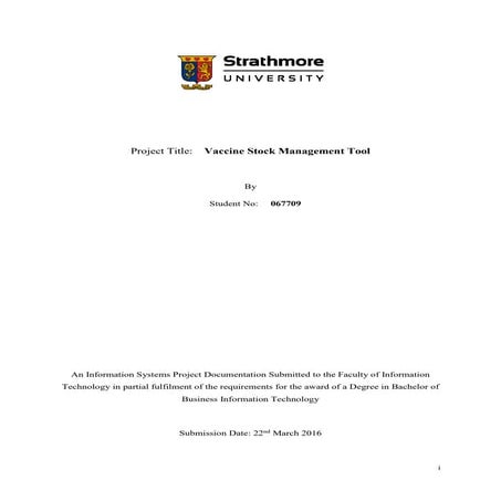 Vaccine Stock Management Tool - System documentation