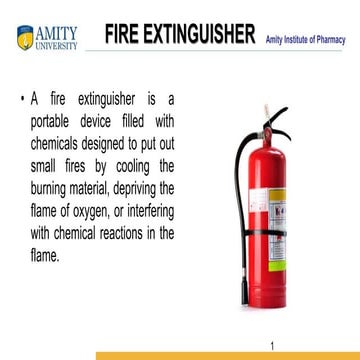 Fire Extinguishers, m pharma, process chemistry