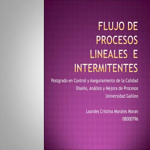 Flujo de procesos lineales  e intermitentes