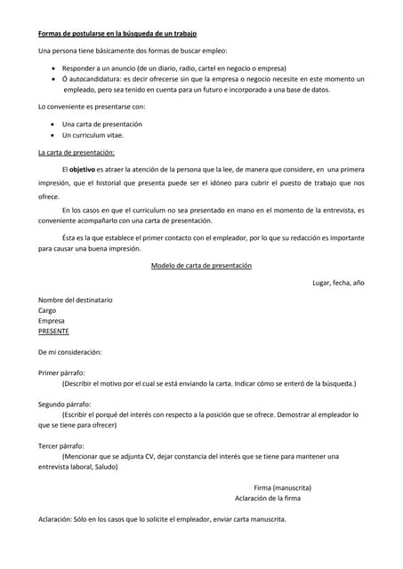 Formas de postularse en la búsqueda de un trabajo