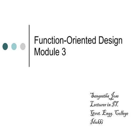 Function oriented design