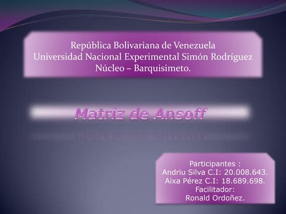 Fundamentos Matriz de Ansoff