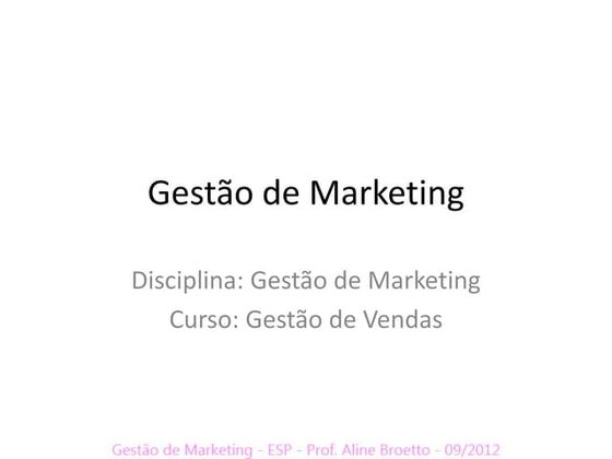 Gestão de marketing