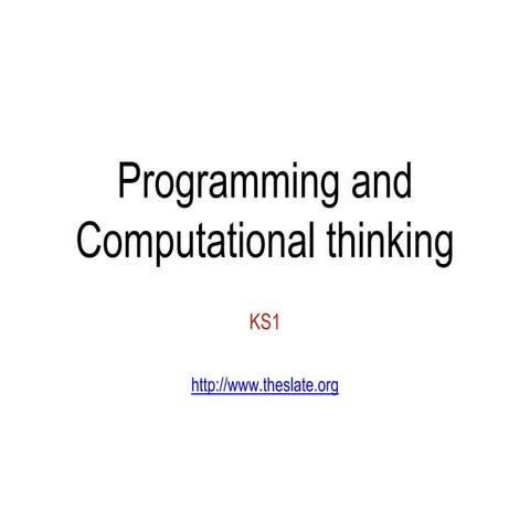 Getting started with programming KS1