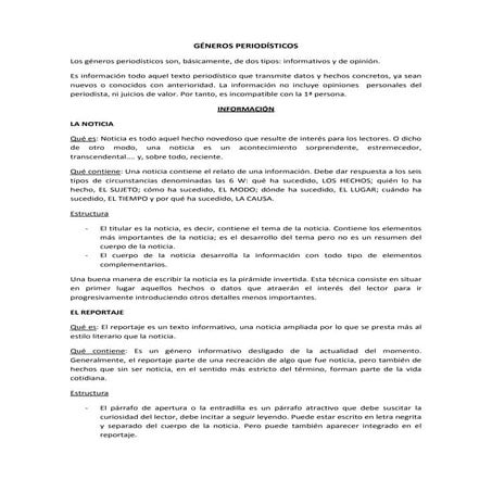 Géneros periodísticos