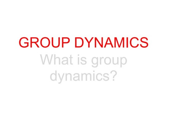Group dynamics