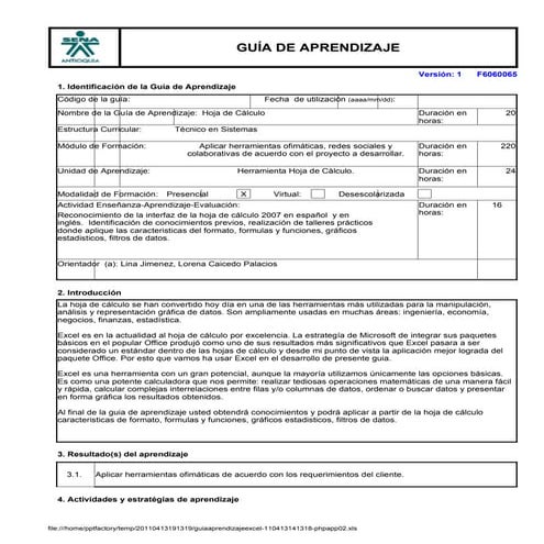 Guia aprendizaje excel
