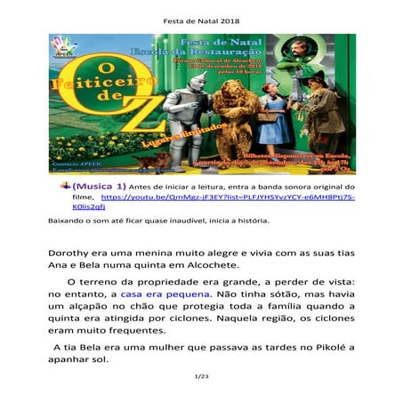 Guiao adaptado - feiticeiro de oz - Associação de pais EB da Restauração