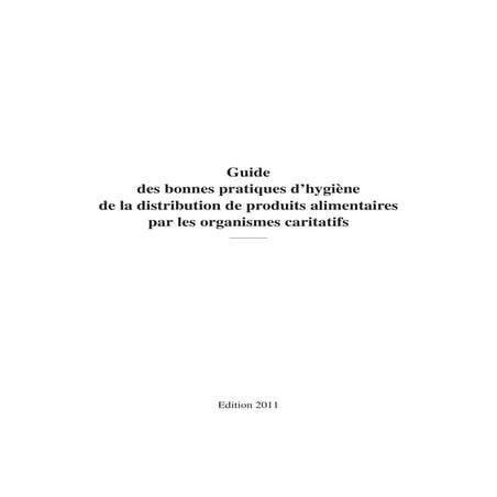 Guide de bonne pratique hygiène