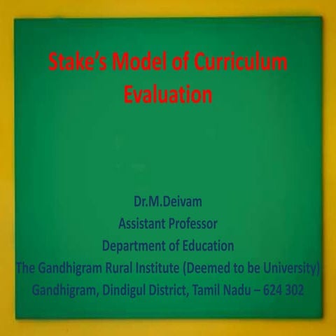 Stake's Model of curriculum Evaluation 