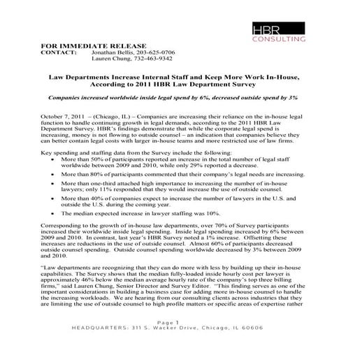 HBR 2011 Press Release