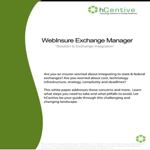 hCentive Webinsure Exchange Integration Platform