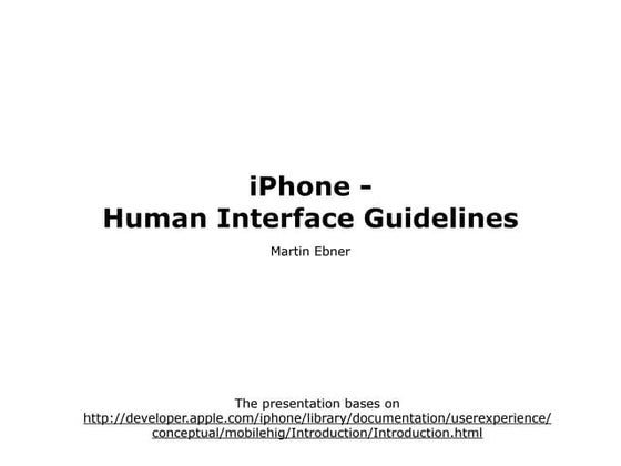 iPhone - Human Interface Guidelines