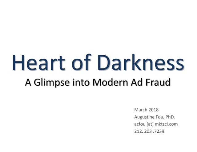 Heart of Darkness - Modern Ad Fraud