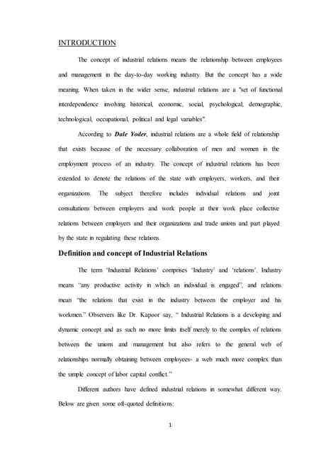 “INDUSTRIAL RELATIONS” OF SHIV SHAKTHI TEXTILES,HYDERABAD,in INDIA