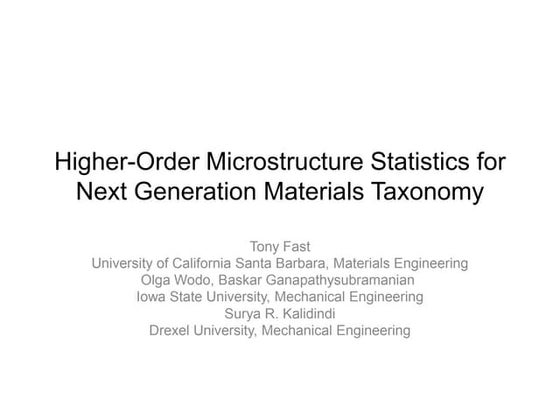 Higher-Order Microstructure Statistics for Next Generation Materials Taxonomy