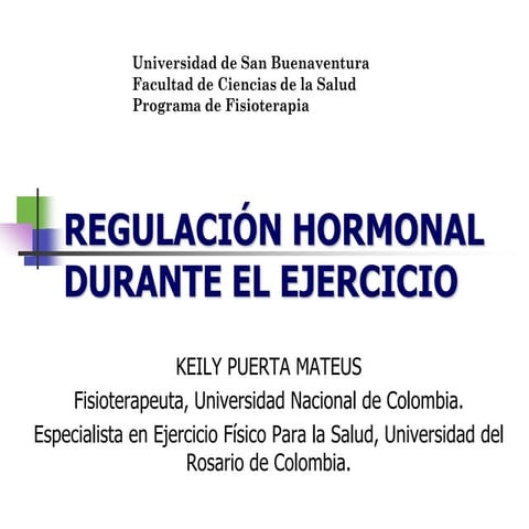 Hormonas y ejercicio. iii semestre