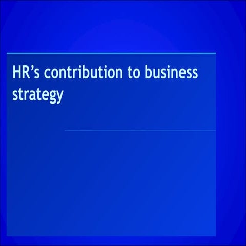 Hr's contribution to business