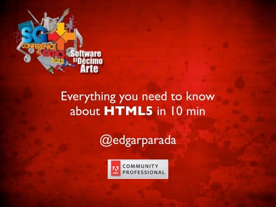 Everything you need to know about HTML5 in 15 min