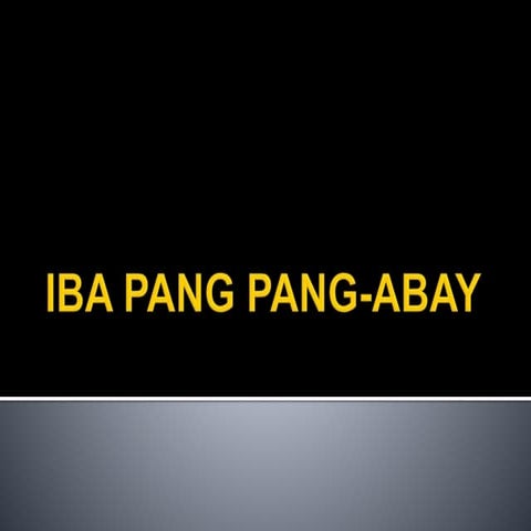 Pang abay na ingklitik, kondisyonal at kusatibo (DISCUSSION)