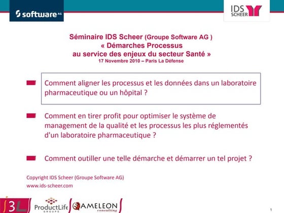 Séminaire IDS Scheer Processus Santé part 1
