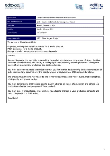 IG5 Assignment Brief