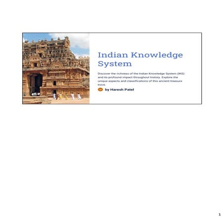 Indian Knowledge System