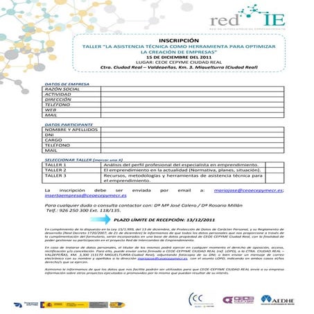 Inscripcion taller red emprendimiento