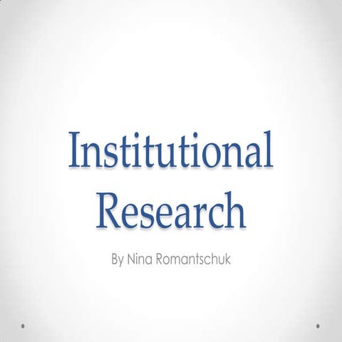 Institutional Research