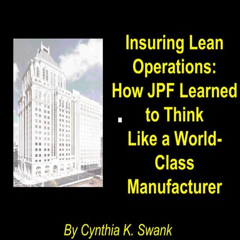 Insuring Lean Operations - How JPF Learned to be Lean