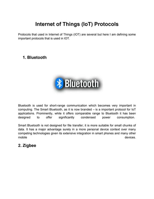 Internet of things (io t) protocols