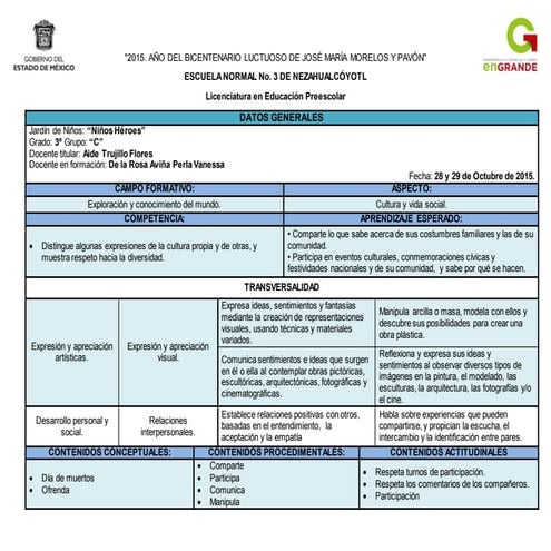 Planeación- Día de muertos