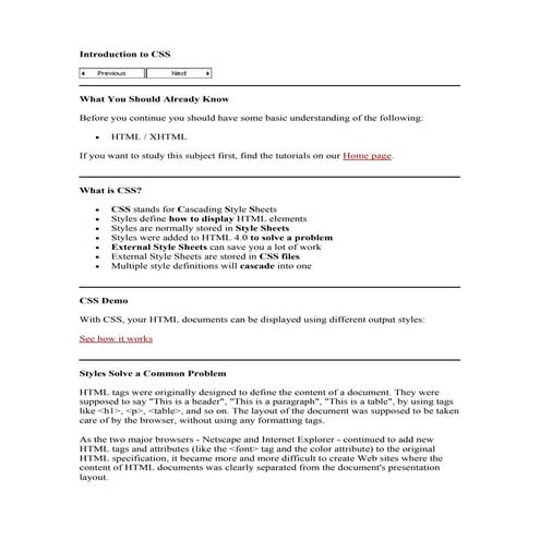 Introduction to css
